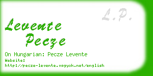 levente pecze business card